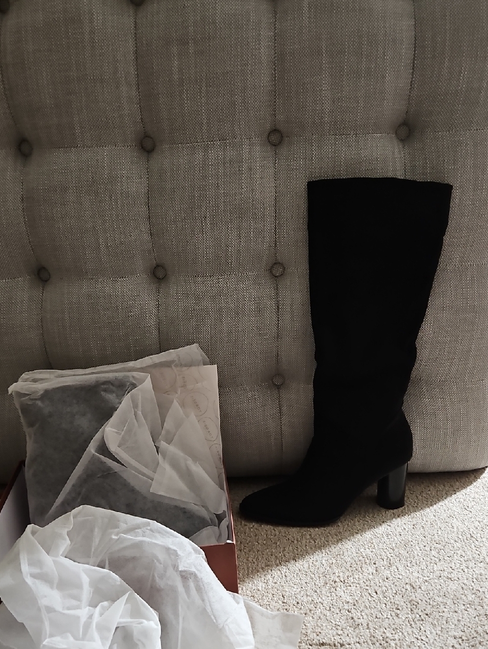 Women's Black Over-the-Knee Block Heel Boots